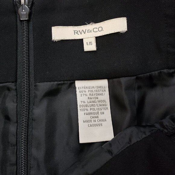 RW&Co Pencil Skirt Black Pleated With Elastic Insert Sz L - Picture 5 of 10